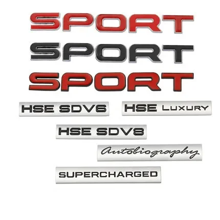 3D Metal SPORT Supercharged HSE SDV6 SDV8 LUXURY Si4 Emblem Car Trunk Badge Stickers For Range Rover Autobiography Discovery