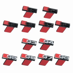 3D ABS Auto Front Grille Badge Decoration Car Emblem Modification Accessories For Audi Sline Quattro RS S TT S3 S4 S5 S6 S7 S8
