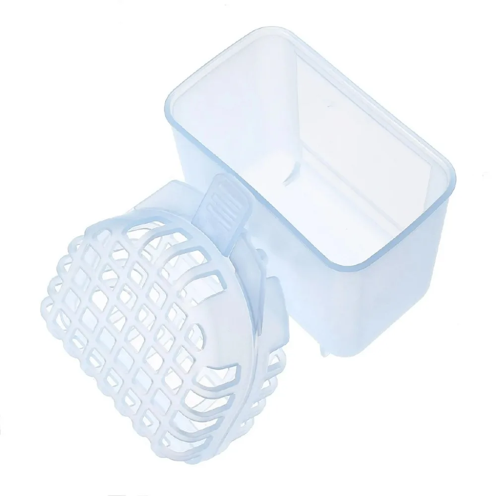 

Dental Clinic Blue Denture Bath Box Case Dental False Teeth Soak Storage Box with Hanging Net