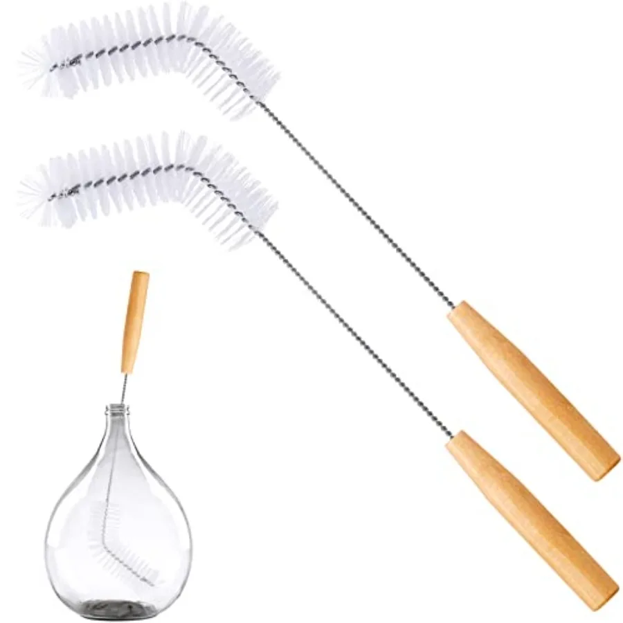 

Нейлоновая щетка для чистки карбоя, 2 шт., 13-дюймовая щетка-кувшин с длинной галлоном и деревянной ручкой, набор для чистки бутылок с молоком для стекла емкостью 1 галлон