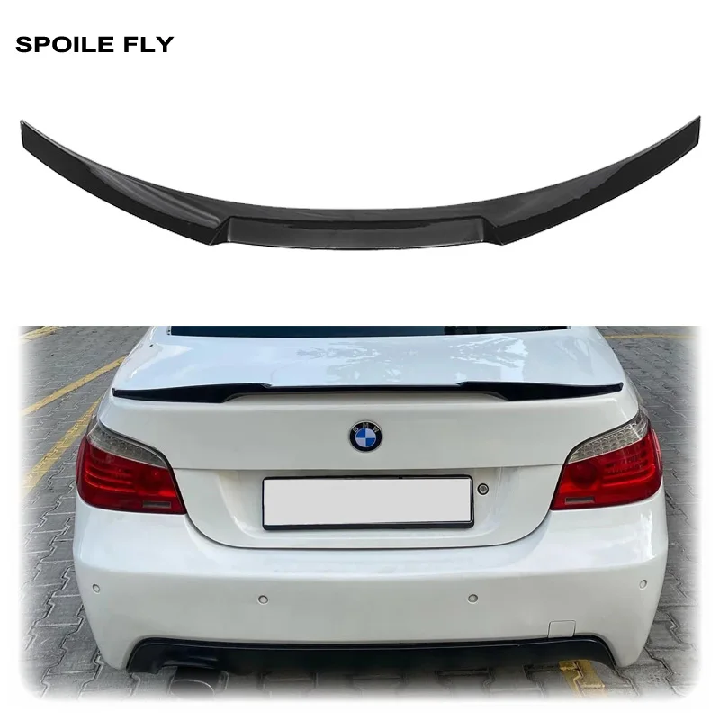 2005 - 2010 For  BMW 5 Series E60 520i 520d 525i 530i 530d M Sport MP M4 Style Rear Trunk Spoiler Splitter Tail Wing Gloss Black