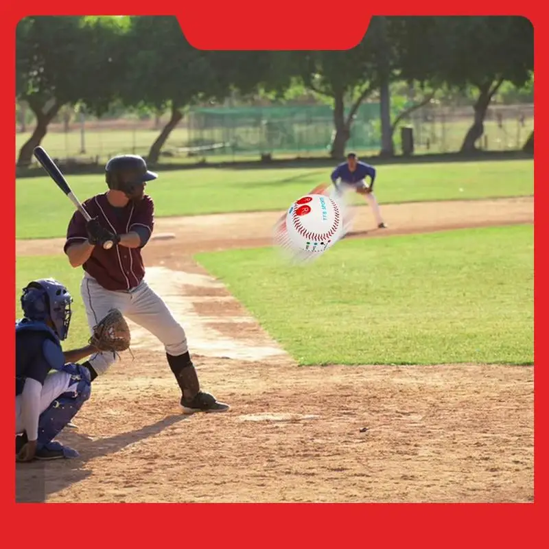 NEW-9 Inch Standard Baseball With Finger Placement Markers Soft Baseball Non-Slip Finger Print Design