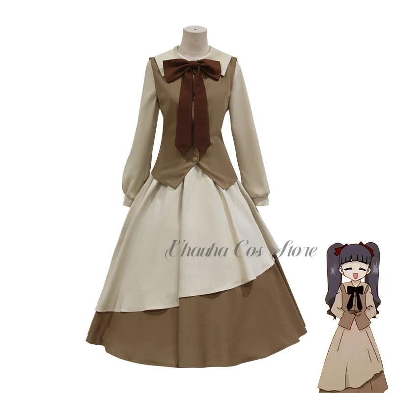 Anime Magic Card Captor Cardcaptor Sakura Tomoyo Daidoji Cosplay Costume Bow Coffee Color Dress Wig Accessory cosplay anime Suit