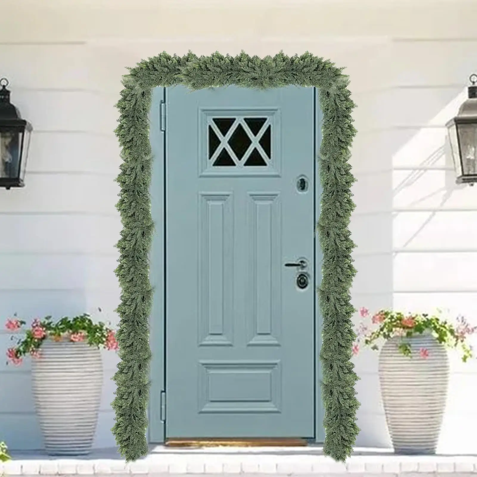 

Рождественская зеленая гирлянда Рождественская гирлянда из искусственной сосны для камин Реалистичный венок Украшения для камина Венок Дерево в помещении