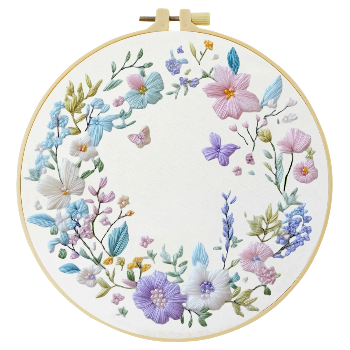 1 Stück 20X20CM/15X15CM 7,87/6,3 Zoll Blumen-Stickerei-Starter-Kit DIY-Kit DIY-Stickerei-Set Handarbeiten Heimdekoration Malerei – Detail 3
