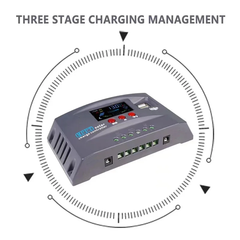 -A02R Smart MPPT Controller Display Dual USB Voltage Stabilizing Controller MPPT Controller (30A)
