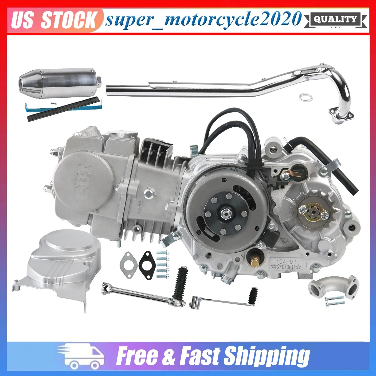 

125cc Engine Motor Exhaust Pipe Kit For CT70 CT90 ATC90 SL70 ST90