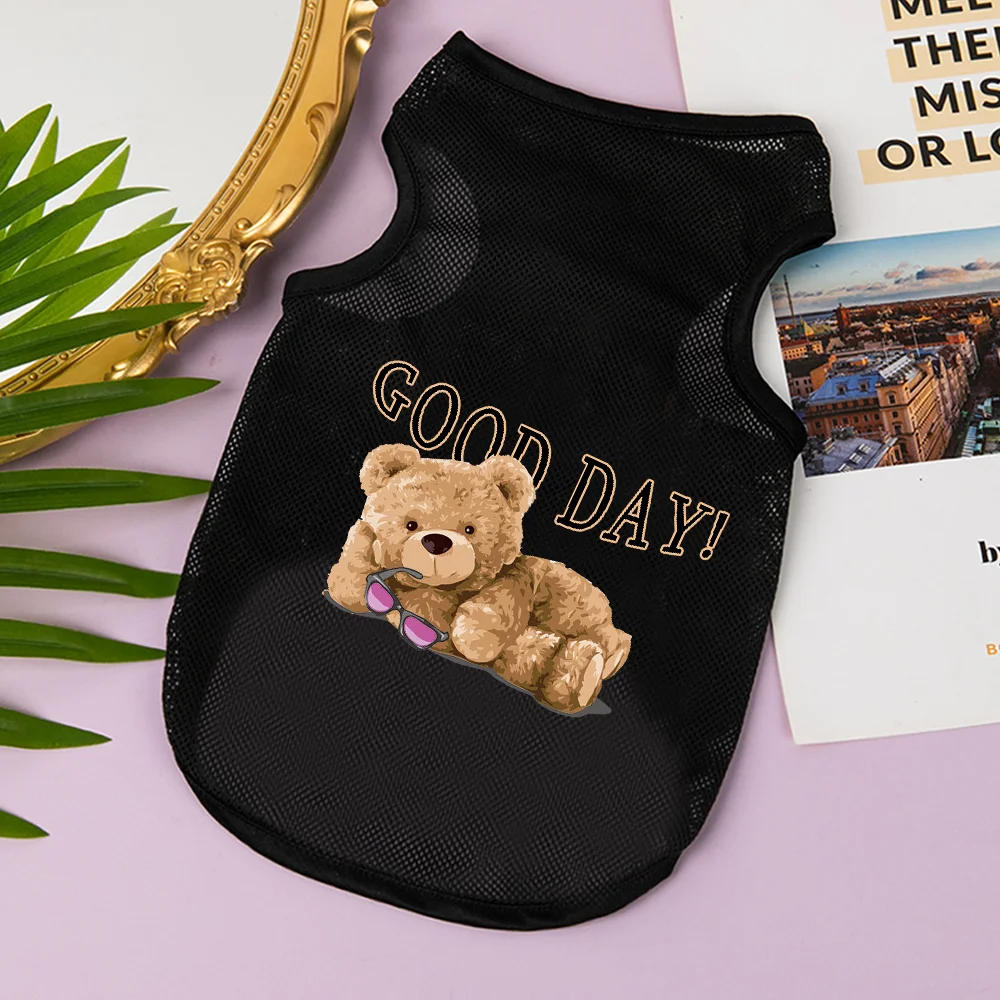 Summer Mesh Pet Vest Cats & Dogs Cute Fashion Sleeveless T-shirt Lightweight Cool Breathable Clothes Suitable For Teddy Bears view 4