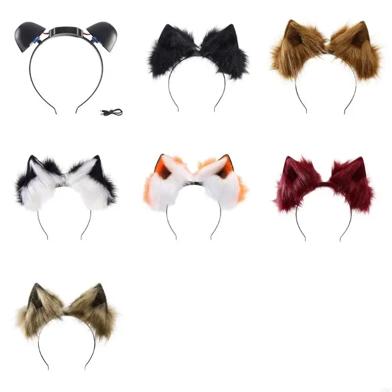 

39BC Automatic Moving Plush Ears Easy Operation Party Cosplay Accessories For All Ages