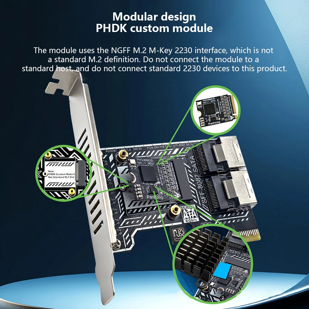 Dual SFF-8087 PCIe 3.0 SATA Adapter 8 Port 6Gbps Hard Disk Expansion Card With 80/120mm Bracket For ITX ATX Chassis