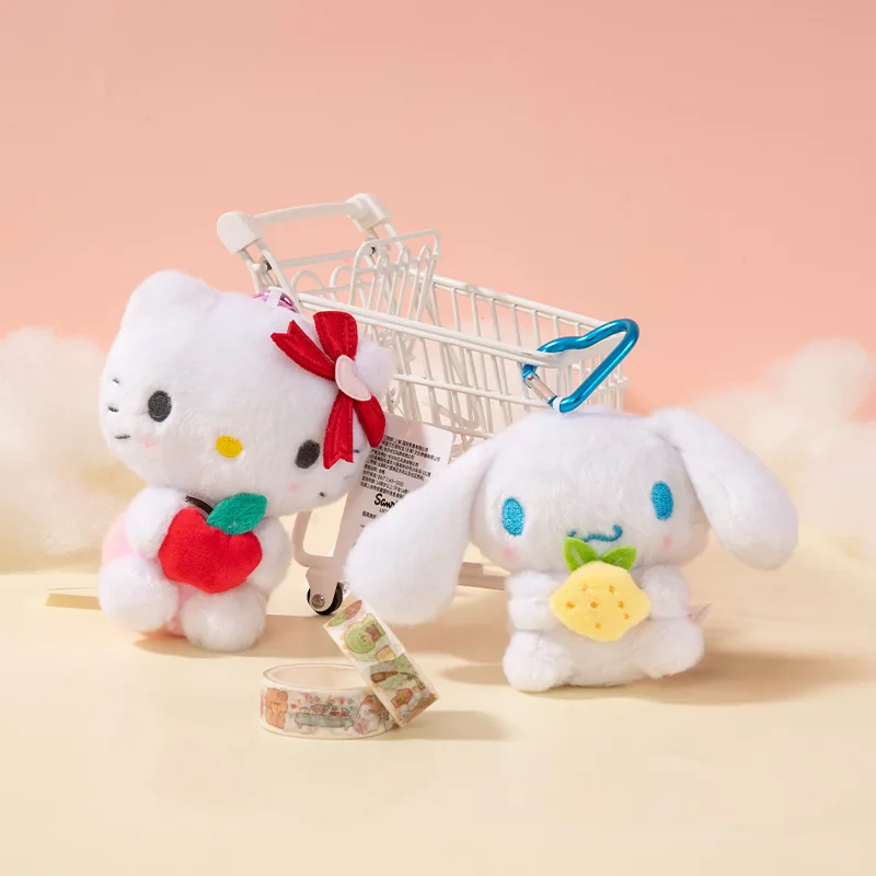 12cm Genuin Sanrio My Melody Kuromi Cinnamoroll Kt Cat Plush Toy Anime Stuffed Animals Keychains Small Pendant Backpack Hangings