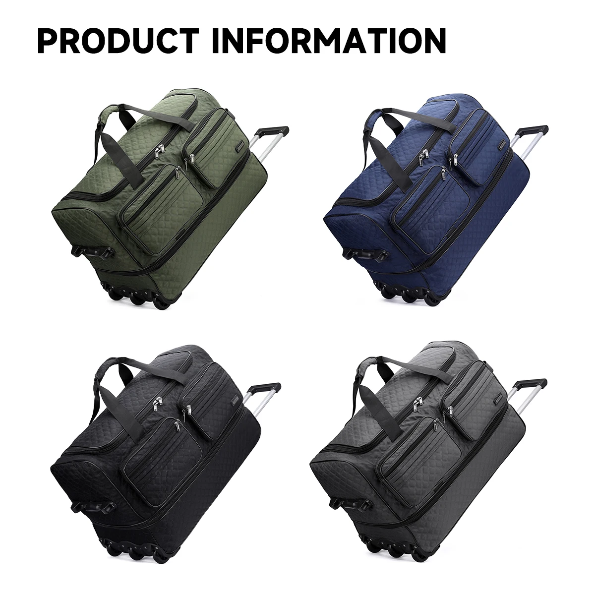 Gepäcktasche mit Rollen für grenzüberschreitende Reisen, geräumige Reisetasche für Geschäftsreisen, Oxford-Stoff-Reisetasche, die ohne Gepäckaufgabe bei Fluggesellschaften genutzt werden kann, Studenten-Koffer. – Detail 4