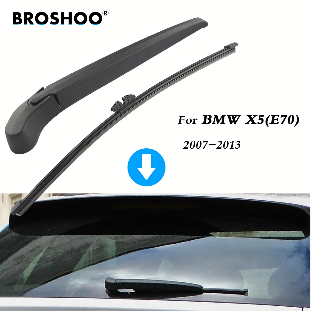 BROSHOO 자동차 후면 와이퍼 블레이드, 앞 유리 와이퍼 암, BMW X5(E70) 해치백 (2007-2013) 380mm, 앞 유리 자동 스타일링