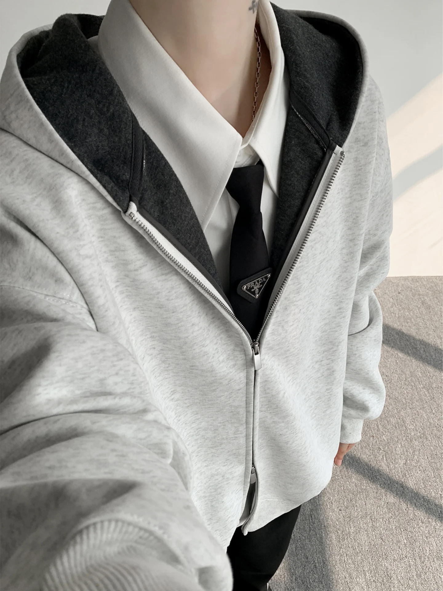 

Мужская толстовка American Sle Heavyweight Color Block с двойной молнией, спортивная, с капюшоном, больших размеров, с жестким воротником, для активного отдыха