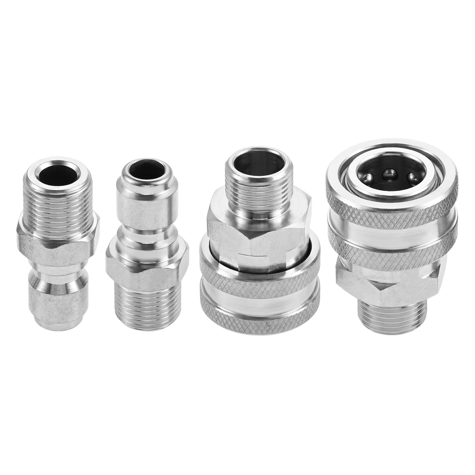 

4pcs 3/8" Quick Connect Fittings Pressure Washer Adapter Set Male Pressure Washer Quick Disconnect Kit 5000 PSI Garden Hose Pump