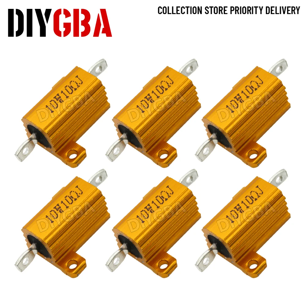 10W Aluminum Power 0.1~1K ohm Metal Shell Case Wirewound Resistor 0.1ohm 3ohm 50ohm 1K 10K Resistance Load Resistor