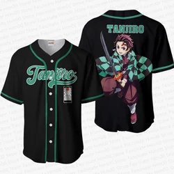 Demon Slayer Japanese anime baseball uniform Tshirt Childrens summer role-playing clothing Men's sports baseball uniform T shirt