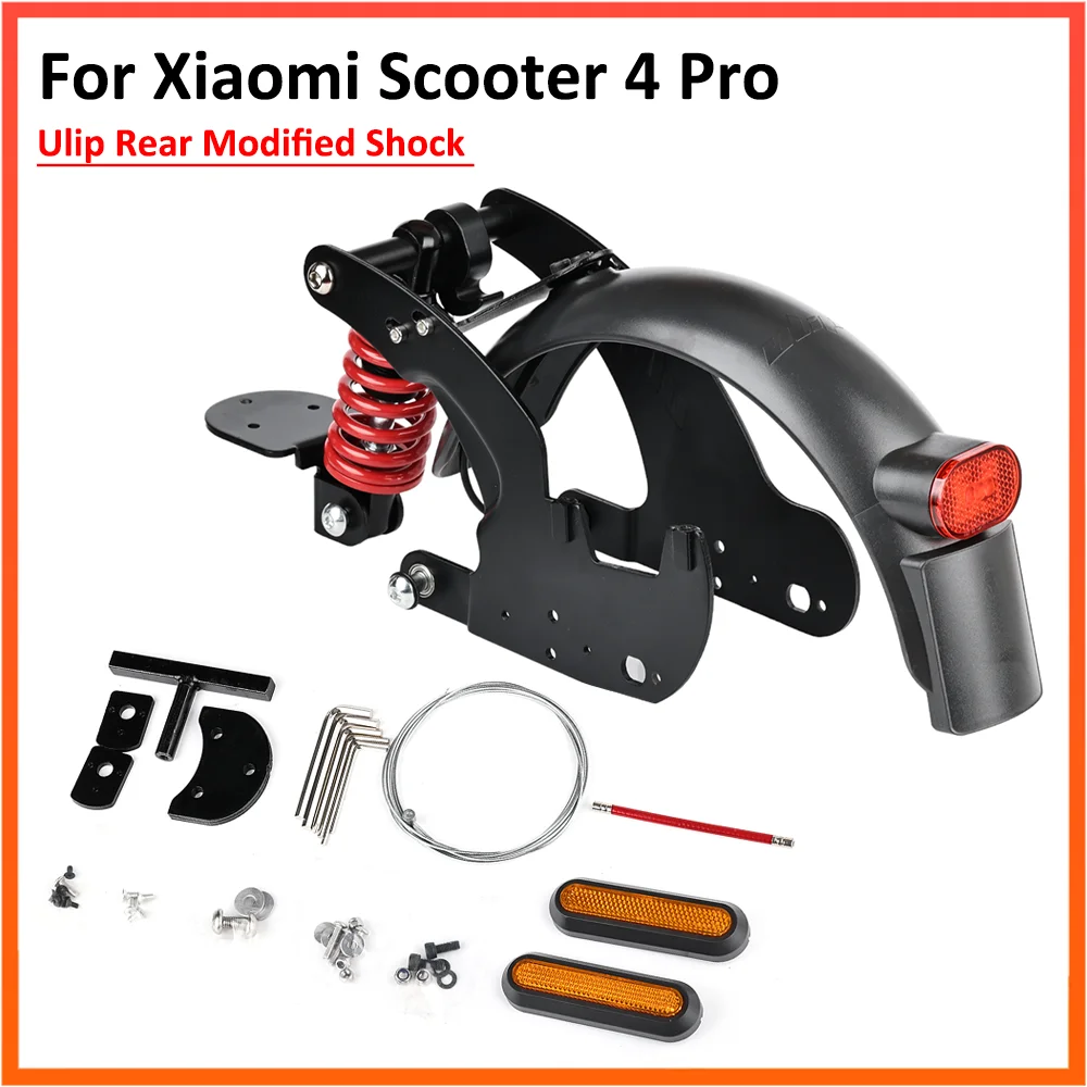 4Pro Ulip Rear Modified Shock Absorber Kit For Xiaomi Electric Scooter 4 Pro Suspension With Fender Taillight Parts