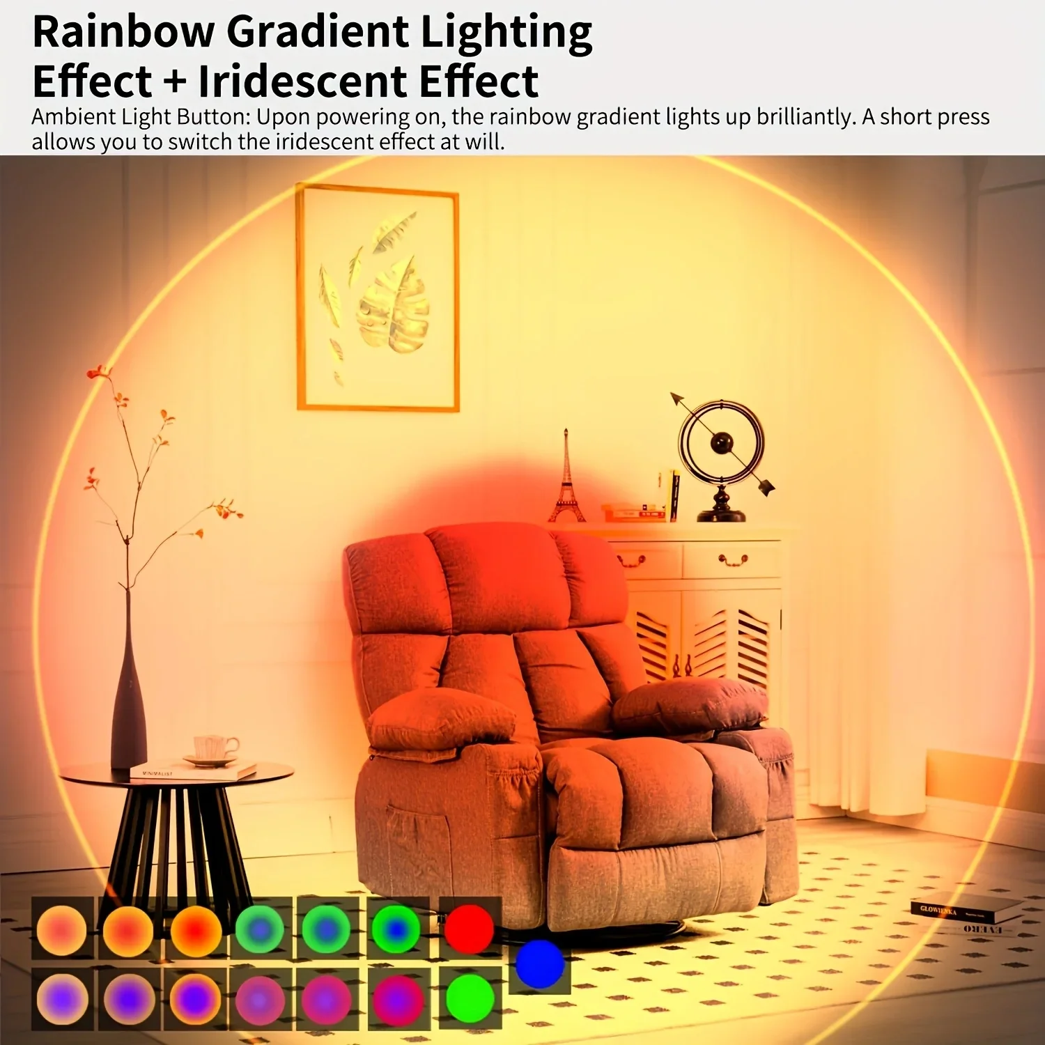 Luz LED nocturna recargable con Sensor de movimiento, lámpara de pared RGB, luz ambiental degradado, luz interior regulable, lámpara de paso magnética