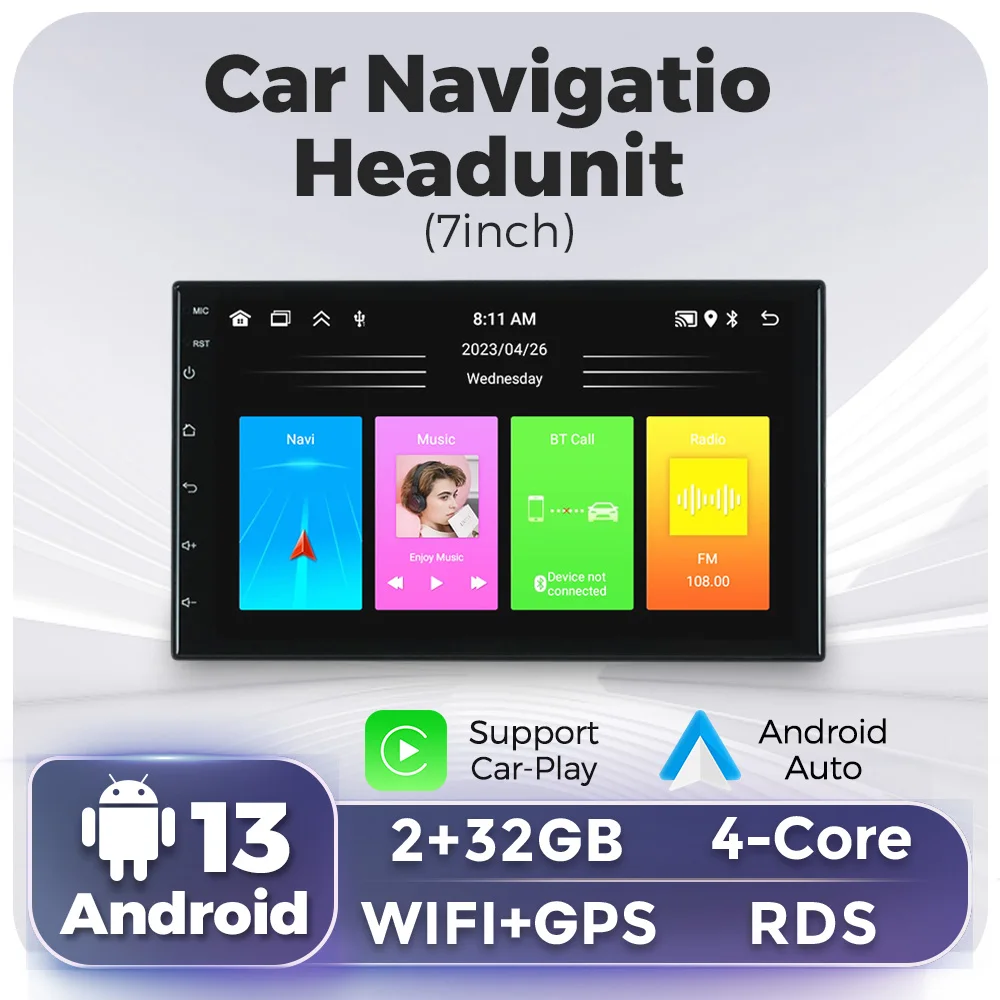 2Din Android 13 Car Radio Carplay Auto Multimedia Player For Peugeot 307 Volkswagen Golf Polo Passat B5 MK5 Bora MK4 MK3 GPS BT