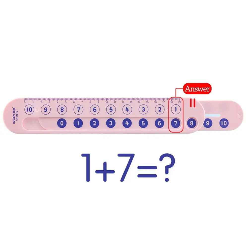 Plastic Math Decomposition Ruler Pink/Blue Within 20 Subtraction Ruler Teaching Demonstration Portable Addition Ruler