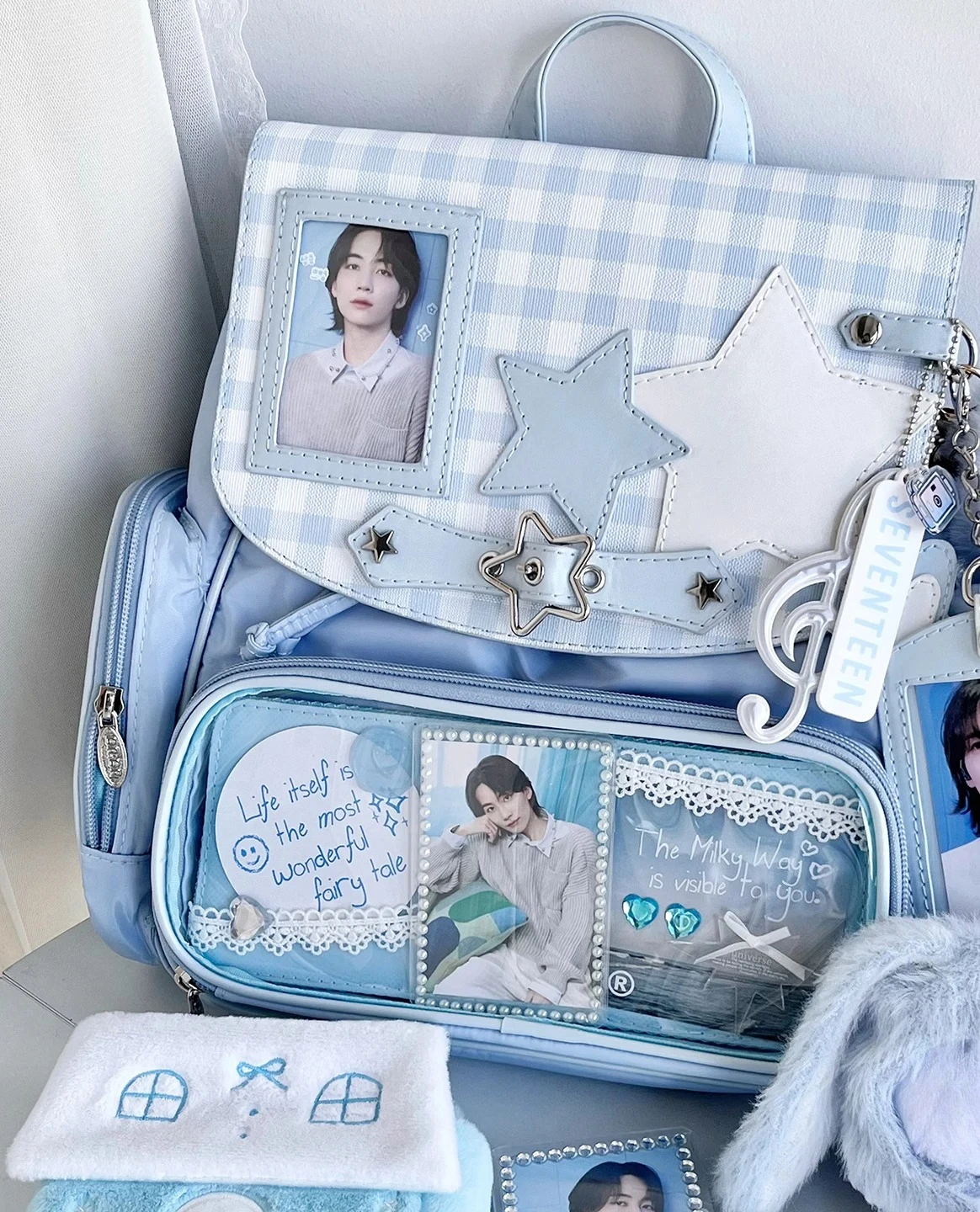 Cute Sweet Lolita Rabbit Ears Star Mochilas Original Mochilas Mujer Student Backpack Sweet Cool Paid Bag Cartoon School Bags