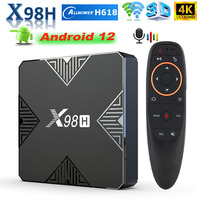 X98H Smart Android 12 Tv Box Allwinner H618 3D 4K BT5.0 Wifi 2.4G&5.8G Set-Top Box 4GB 32GB Multi-Language Media Player NEW