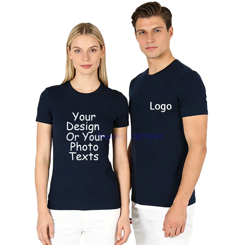 Custom Men Tshirt Add Your Message Here Premium Cotton Custom Prints Loose Casual High Quality Fashion New Shirts And T-Shirts