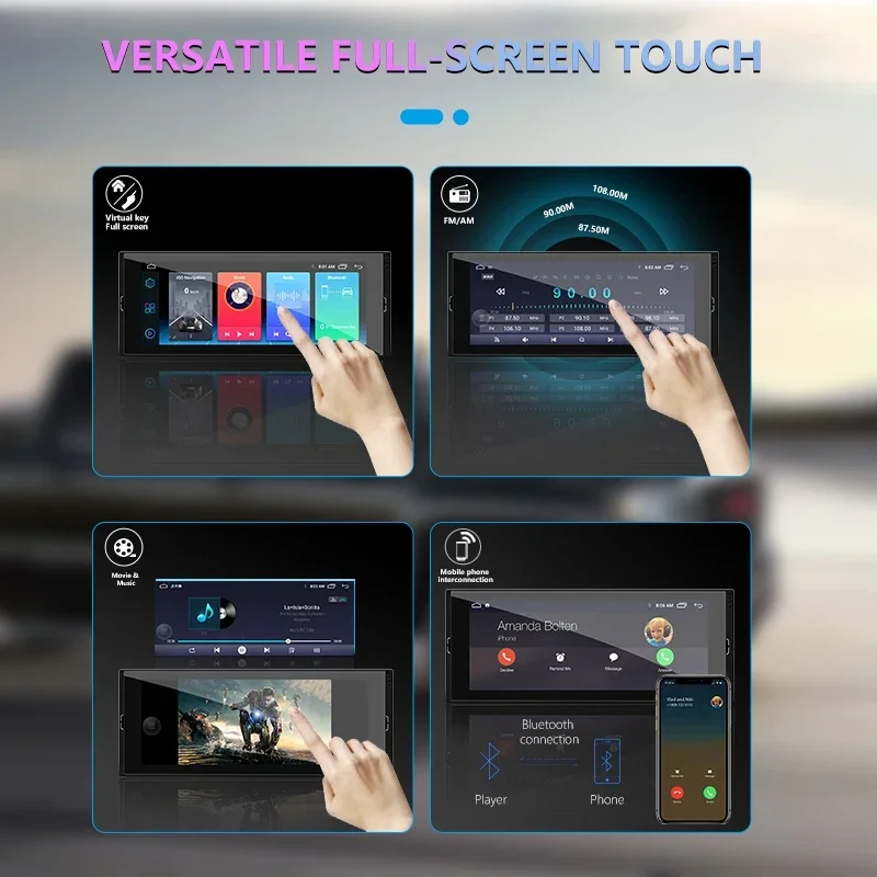 Universal 1din Auto Radio Android Multimedia Player 6.9 inch Touch Screen 1 Din Car Stereo Video GPS Navigation IPS Screen DVD