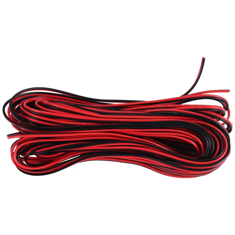 ABGN 22 calibre 15M rojo negro Zip Cable AWG Cable alimentación tierra trenzado cobre coche
