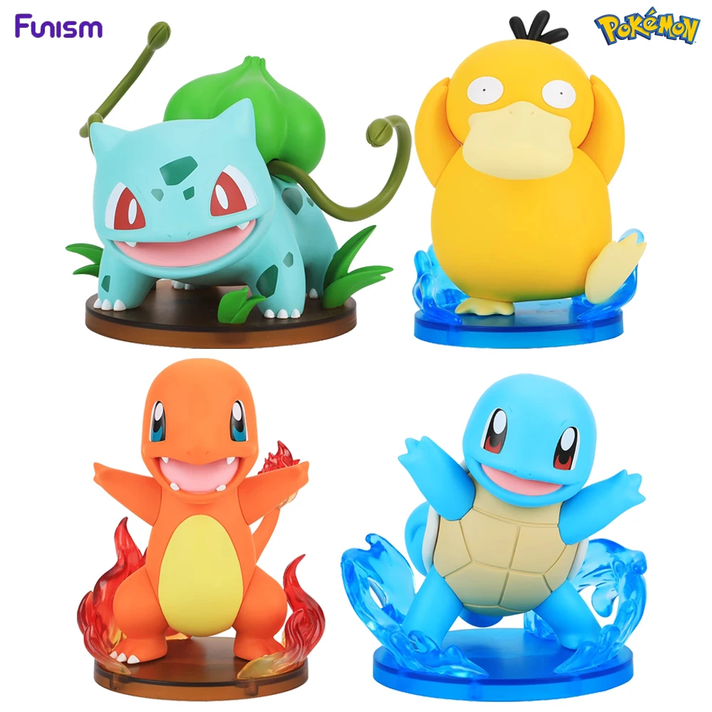 [In-Stock] Original Funism Pokemon Prime Figure Mid Size Psyduck, Bulbasaur, Squirtle and Charmander Anime Model Ornament Toys