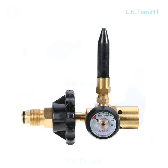 CGA580 Brass Pressure Regulator Medium Duty Inflation Tool for Scuba Diving Air Tank Filling