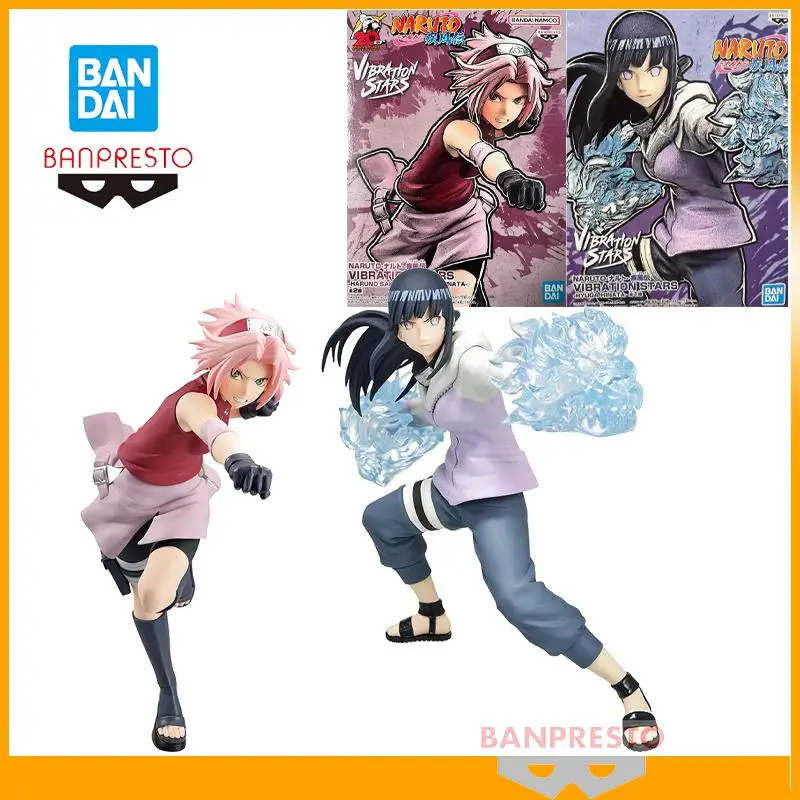 

Original Bandai Banpresto Naruto Shippuden Vibration Stars Haruno Sakura Hyuuga Hinata Anime Action Figures Model 16Cm Pvc Toy