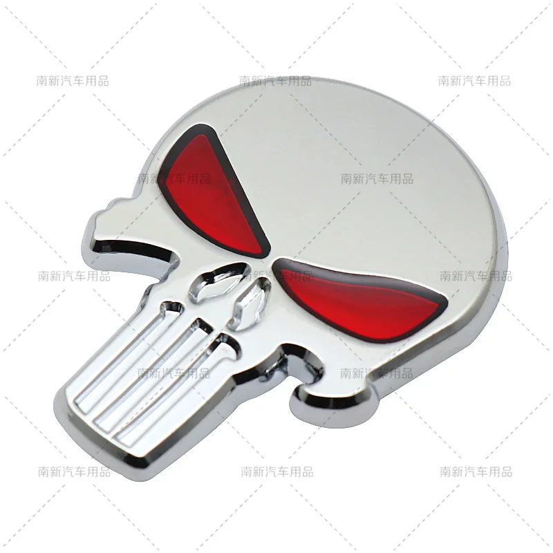 Calcomanías de Metal 3D con Logo de calavera para coche, insignia de emblema para reajustar el tanque de combustible, etiqueta embellecedora lateral