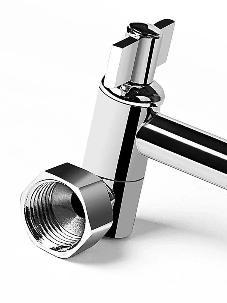 Adjustable Copper Shower Head Extension Arm High Polished Water Point Brass Polished Extender Hardware