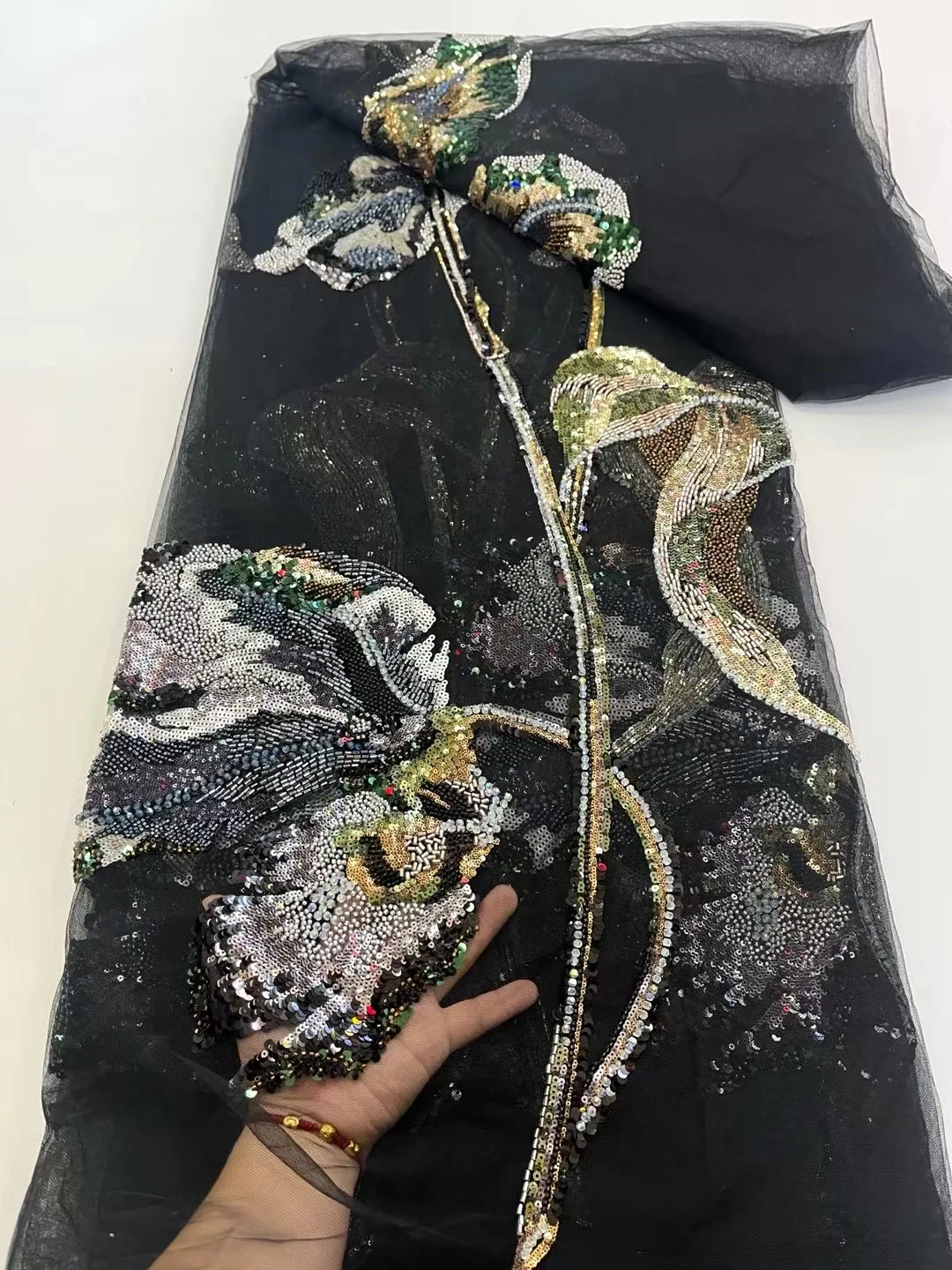 Fioletowa Luksusowa Ręcznie Koralikowana Koronka Materiał Ślubny Wysokiej Klasy Materiały Ślubne Francuska Nigeryjska Siatka Koronkowa Haftowana Sukienka A1124-1