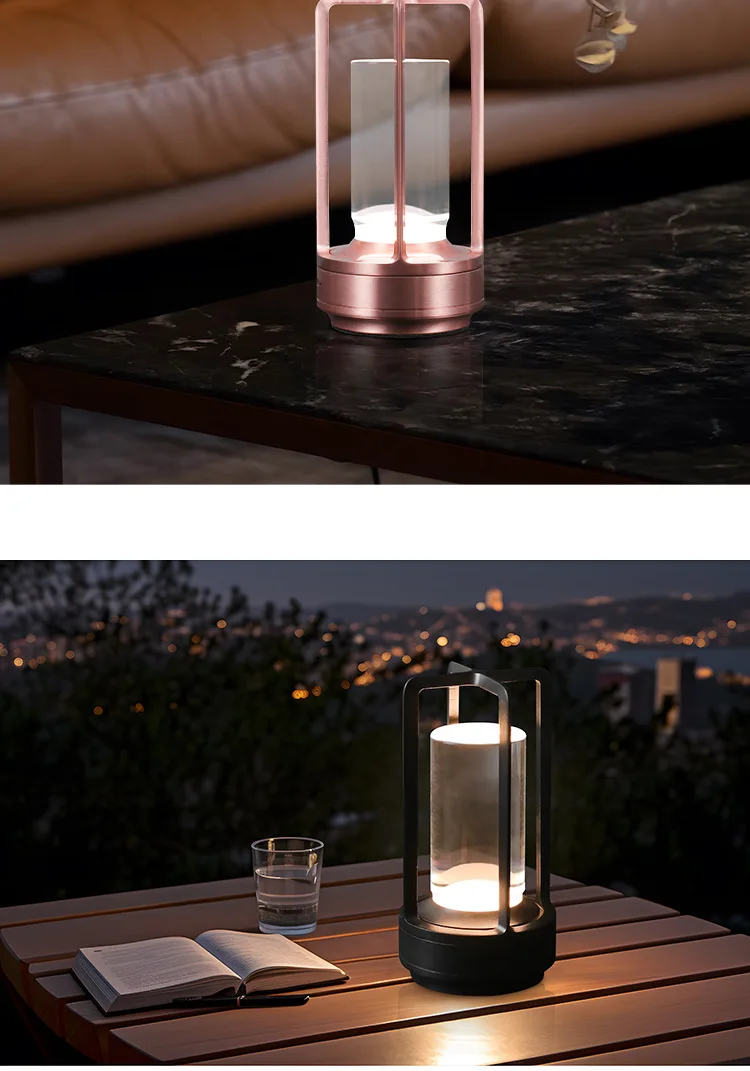 Lâmpada de mesa sem fio led sensor toque desktop luz da noite recarregável lâmpada leitura para restaurante hotel bar quarto decoração luz