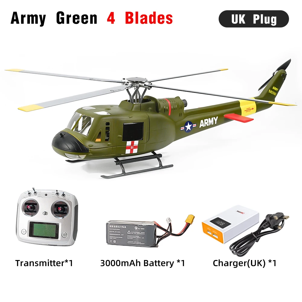 FlyWing UH1 V4 RC Helicopters RTF 16V Brushless Motor 10CH GPS Altitude Hold Fixed Point Helicopter