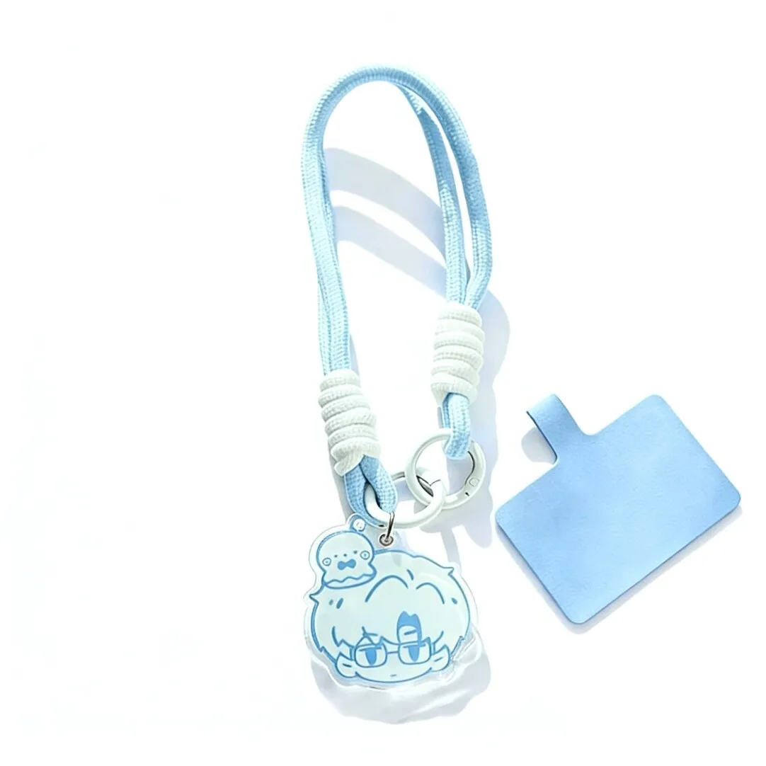 متوفر 2025 أنيمي الحب والفضاء العميق لعبة البضائع رافاييل كزيفير زين سيلوس كاليب الهاتف الحبل سلسلة مفاتيح مصنوعة من الأكريليك سحر