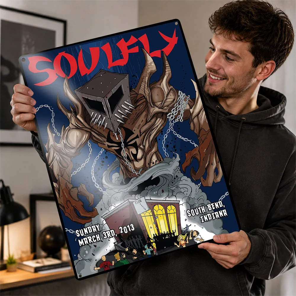 Металлическая винтажная табличка Soulfly для декора интерьера спальни, офиса, дома, настенный декор