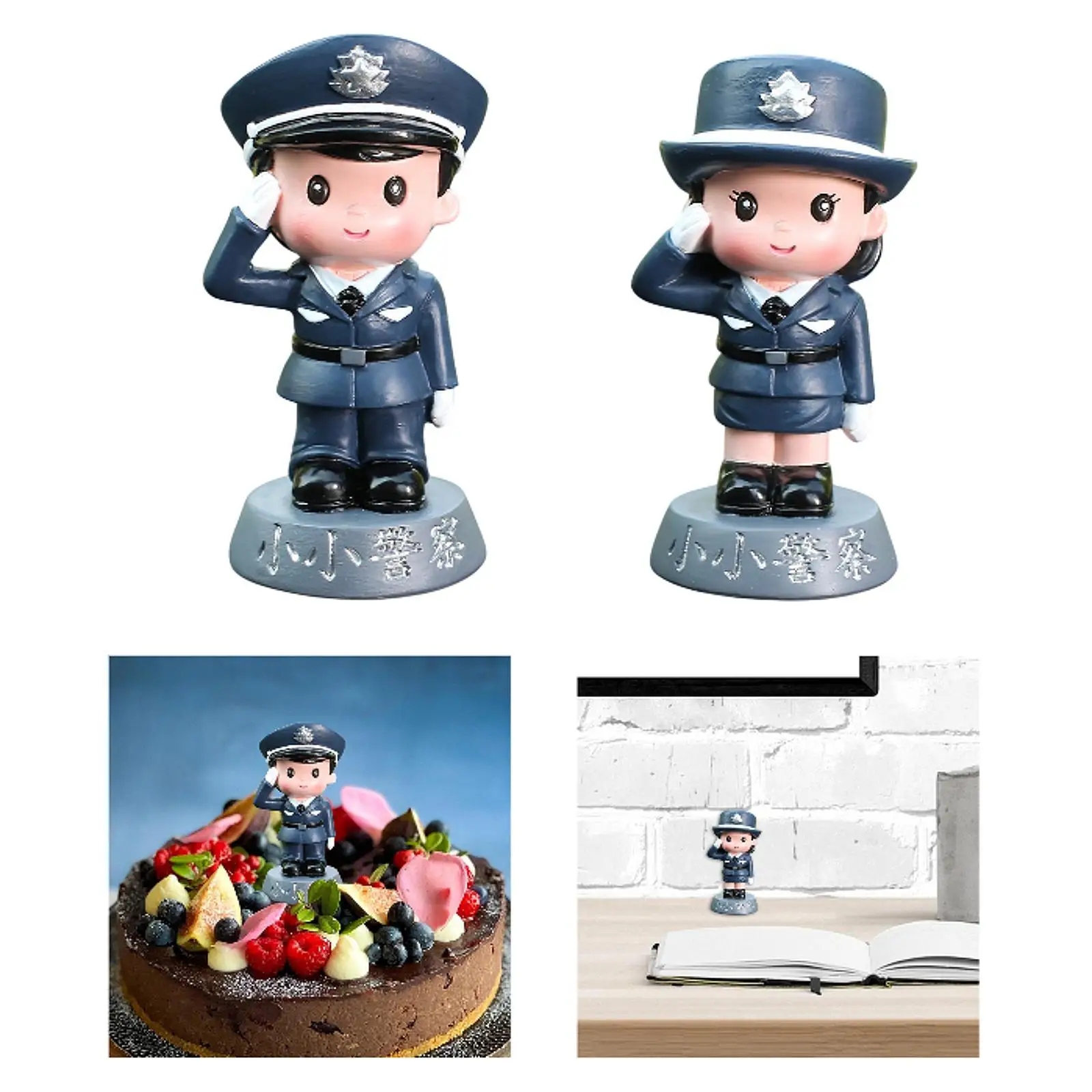 Figura de policía, estatua, adorno para tarta, estatuilla decorativa de resina, personas pequeñas