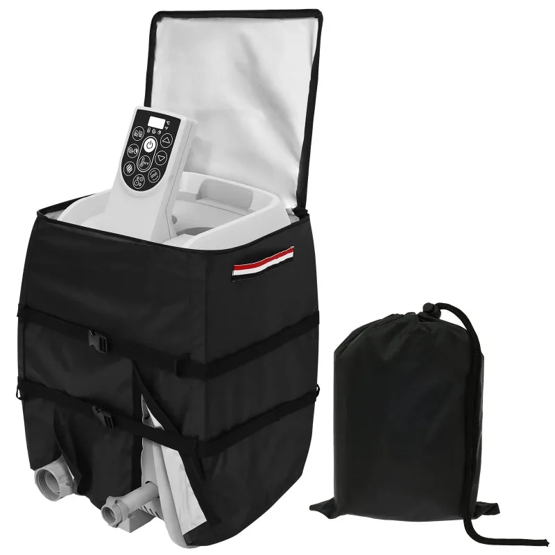 

Крышка насоса с подогревом для ванны и спа Водонепроницаемая крышка насоса для гидромассажной ванны с застежкой-молнией Всепогодная защита Крышка насоса для горячей ванны для спа-ванны