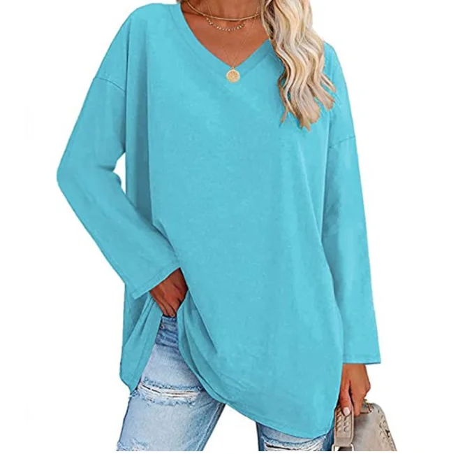 Frauen Langarm T-Shirt Frühling Herbst solide Slim Fit Freizeit hemden weibliche Pullover Basic T-Shirt y2k Kleidung Streetwear Crop Tops – Detail 15