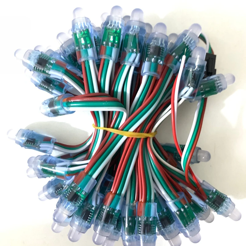 

WS2811 2811 IC RGB полноцветный 12 мм пикселей цифровой адресный 12 В Dream Color светодиодный пиксельный модуль IP68 водонепроницаемый свет 50 шт./лот