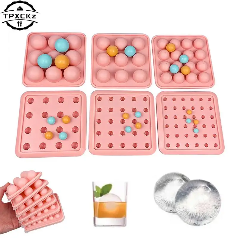 9/16/25/36 Cavities Round Balls Chocolate Molds with Cover Silicone Food Grade Non-stick Candy Cake Ice Cube Baking Supplies