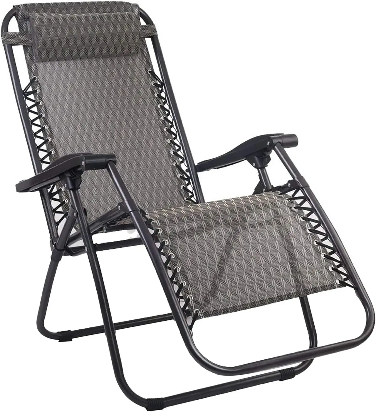 Kursi Santai Lipat Portabel Tanpa Gravitasi untuk Berkemah di Luar Ruangan dan Pantai, Warna Abu-abu