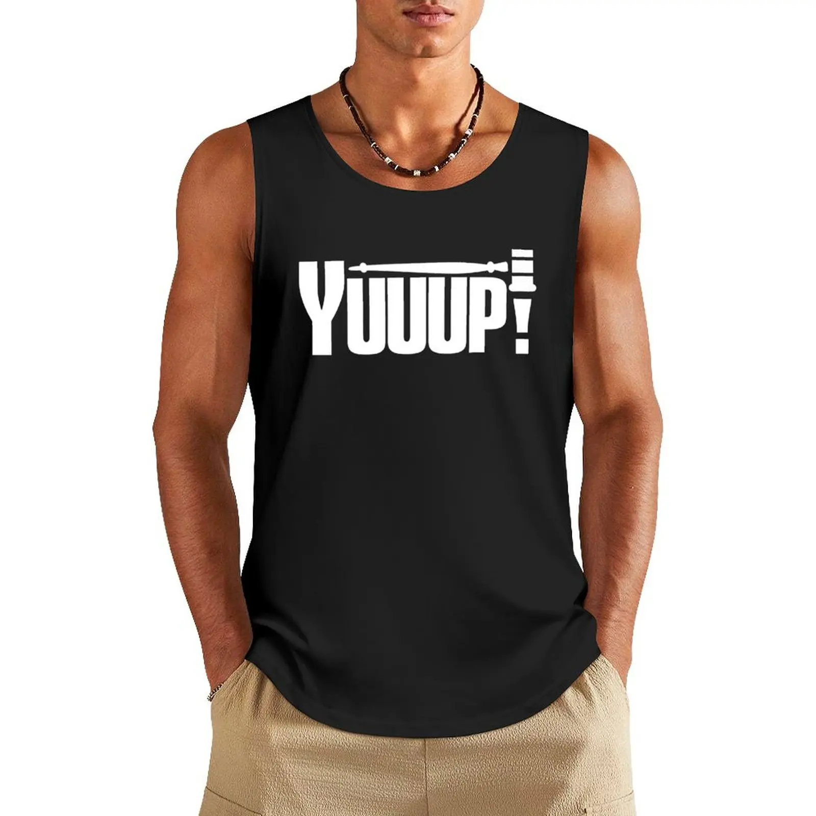 

Yuuup! popular auctioneer storage saying with auction hammer Tank Top gym accessories man Vest for boy training weight vest