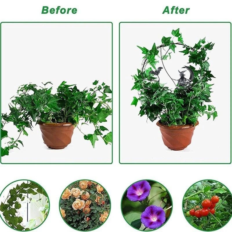 Metal Trellis Durable Halloween Garden Patio Balcony Flower Holder for Plants Vine Anti Corrosion Plant Supporting Stake