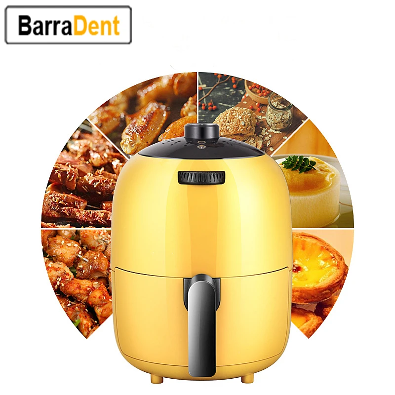 2L 1000W Hot Air Fryer Oven Stainless Steel Electric Oilless Cooker With Timer Temperature Control For French Fries Chicken