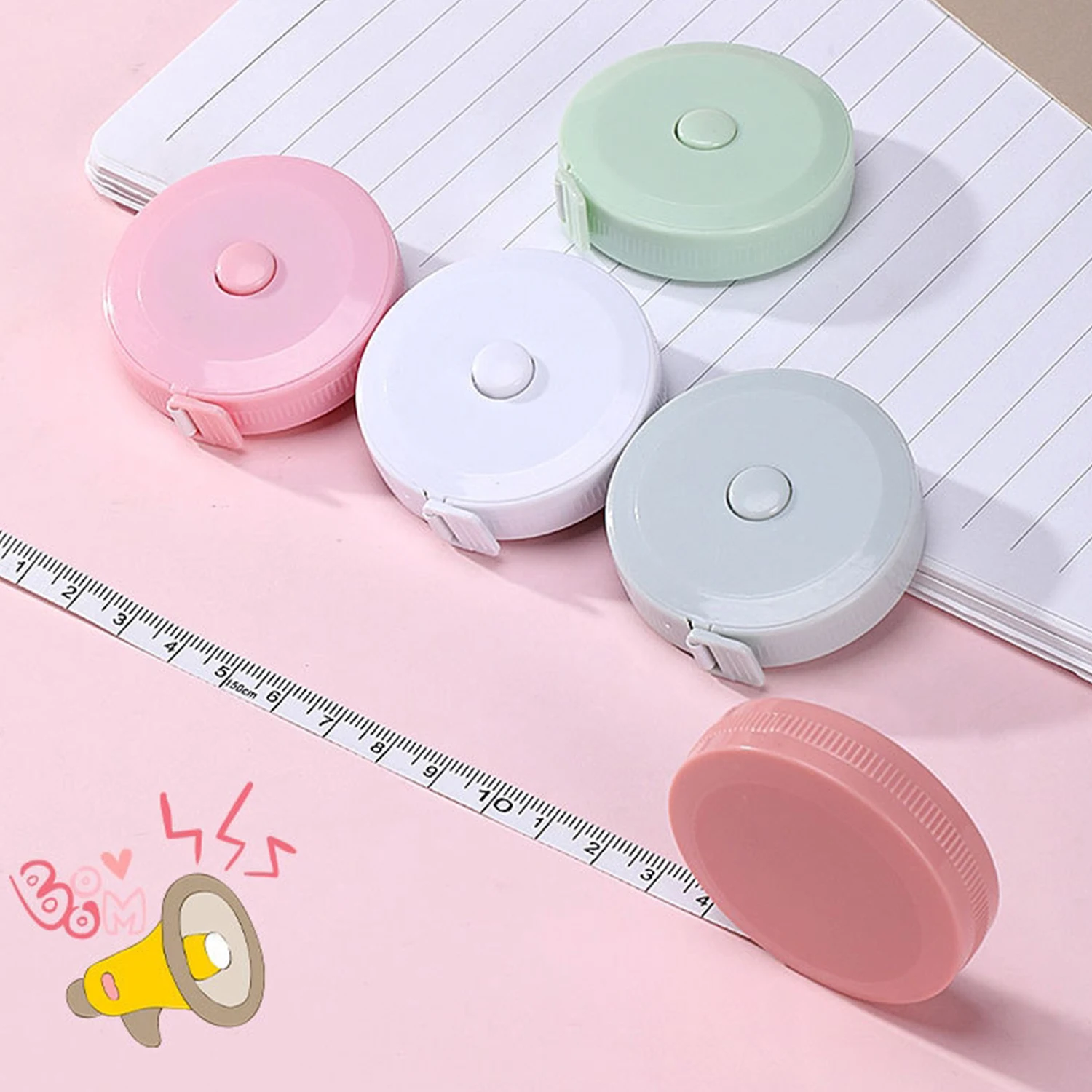 1.5Meter Soft Tape Measure Scale Body Sewing Flexible Tailor Ruler Centimeter Inch Portable Retractable Self-Lock Measuring Tape